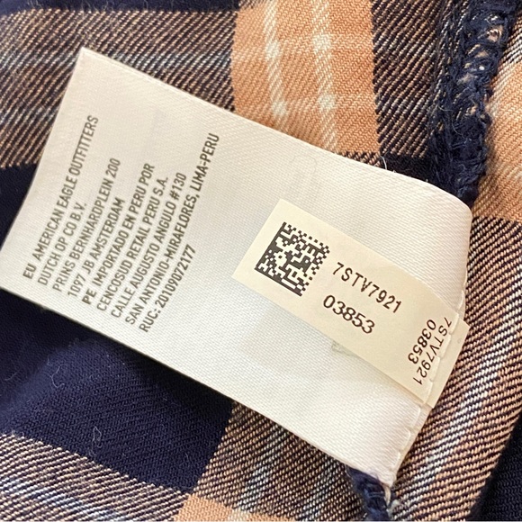 American Eagle plaid “overall” style dress with pockets, size Small - Picture 13 of 13